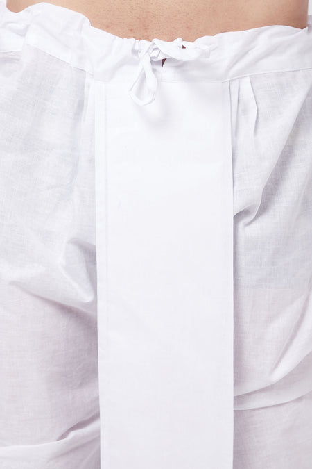 VASTRAMAY Mustard Cotton Baap Beta Kurta Dhoti Set